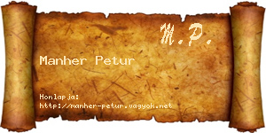 Manher Petur névjegykártya